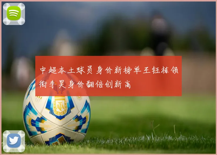 中超本土球员身价新榜单王钰栋领衔李昊身价翻倍创新高